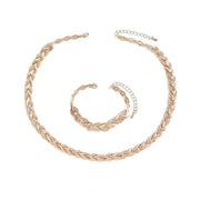Women's Personality Affordable Luxury Willow Leaf Diamond Bracelet Necklace