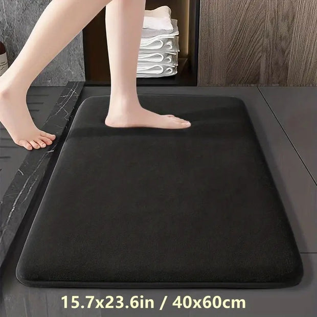 Solid Color Bathroom Toilet Floor Mat Entrance Home Use Non-slip Water-absorbing Quick-drying Door Mat