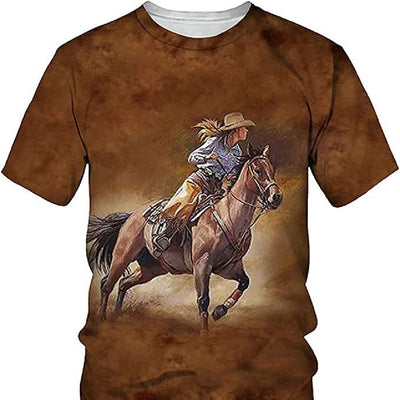 3D Digital Printing Men And Women Loose Fashion Round Neck Short Sleeves T-shirt